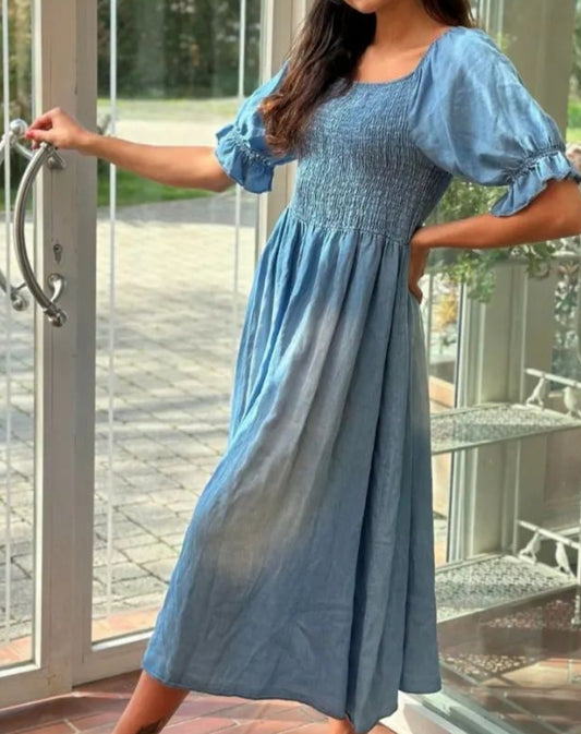 Rosette - Blå vasket kjole
